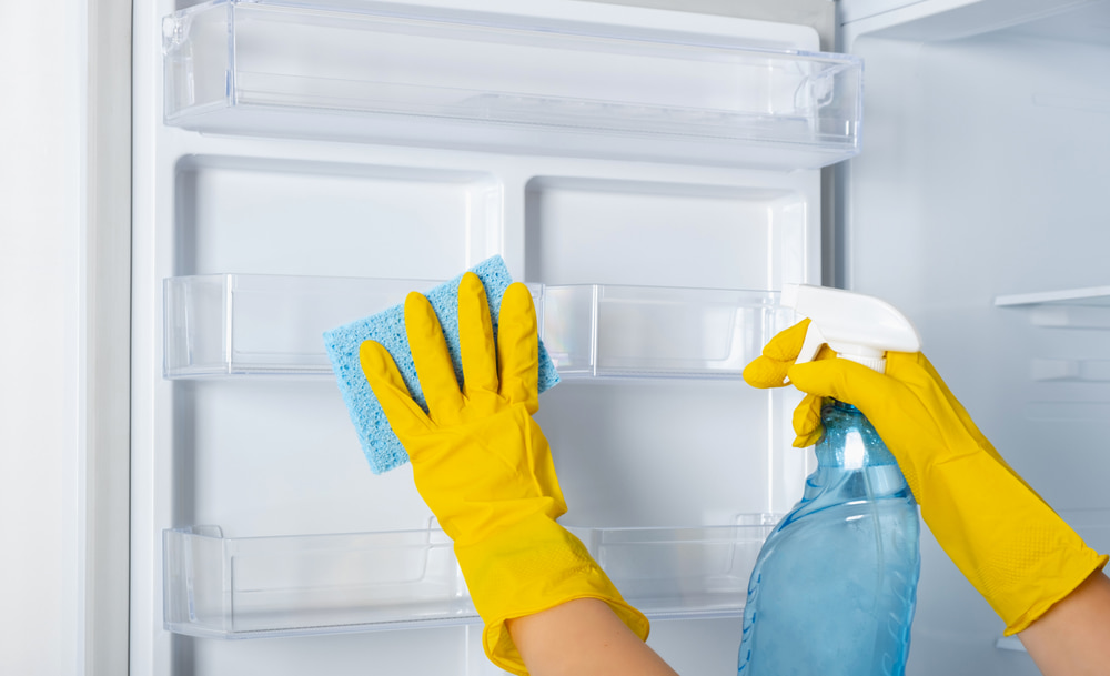 How do you disinfect a refrigerator?