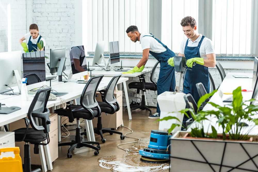 What is included in a deep clean of an office